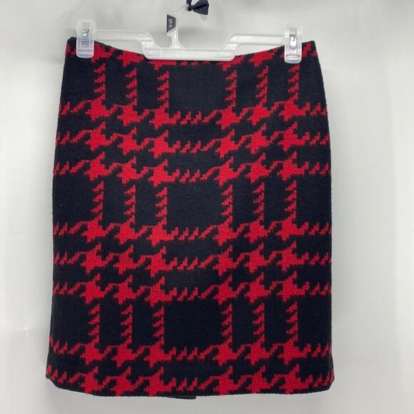 Talbots oversized hounds tooth print wool pencil skirt academia preppy classic - Picture 1 of 5